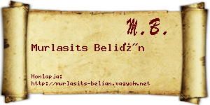 Murlasits Belián névjegykártya